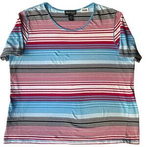 Style & Co. Women’s Short Sleeve T-shirt Size 2XL, Red & Blue